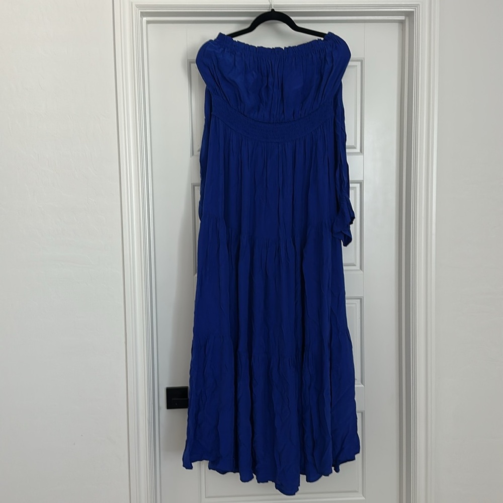 ZESICA Off Shoulder Smocked Flowy A Line Maxi Dress - Picture 6 of 8